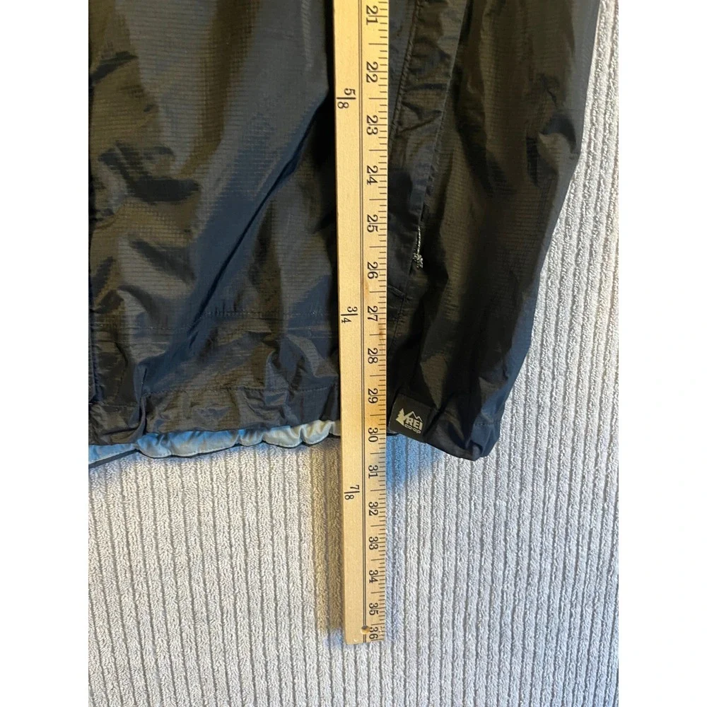 REI Co-op Rainier Rain Jacket Mens Large Tall Black Waterproof Hooded Shell L T